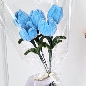 Bouquet de tulipes bleu ciel