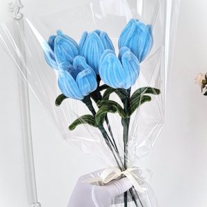 Bouquet de tulipes bleu ciel
