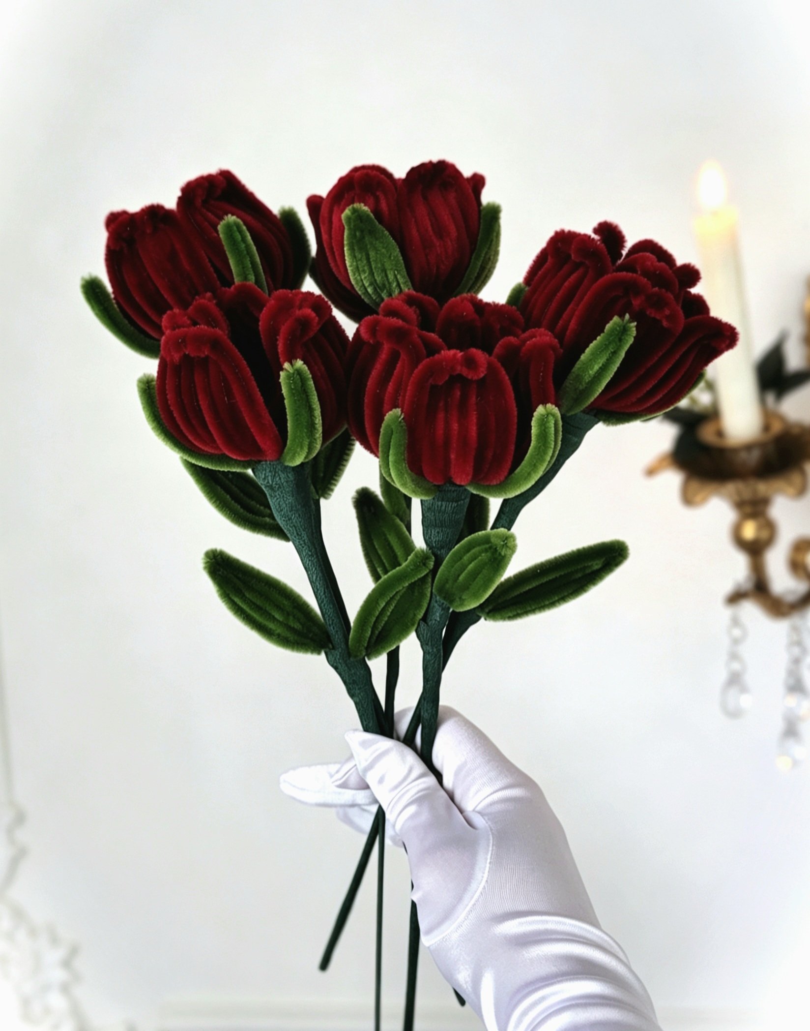 Bouquet de roses éternelles rouge