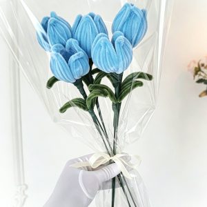 Bouquet de tulipes bleu ciel