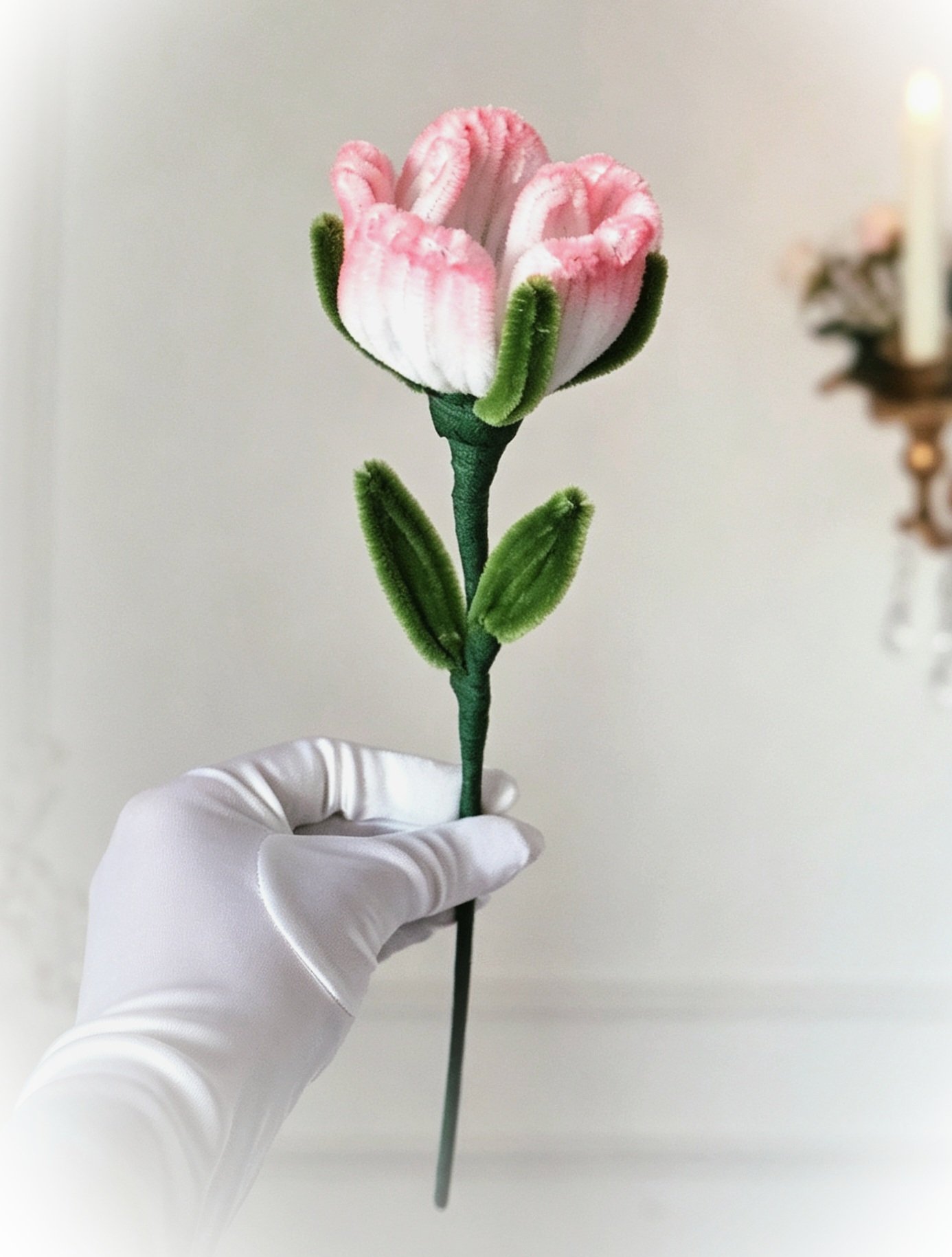 Rose éternelle blanche rosée – Image 3